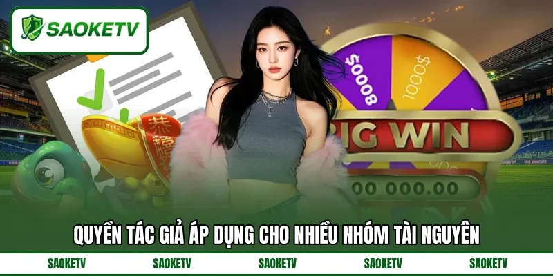 Quyền tác giả áp dụng cho nhiều nhóm tài nguyên